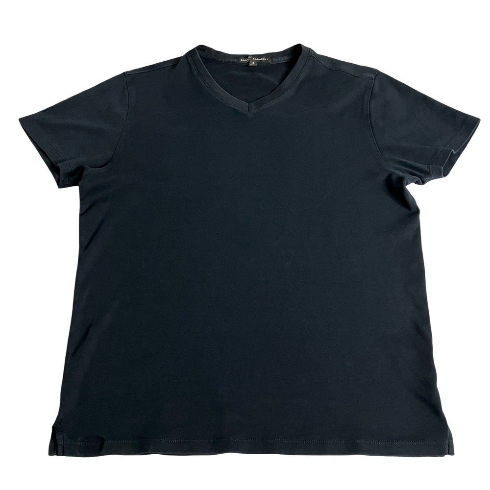 Robert Barakett The Barakett T Shirt Mens S Black Pima Cotton V-Neck Luxury Tee